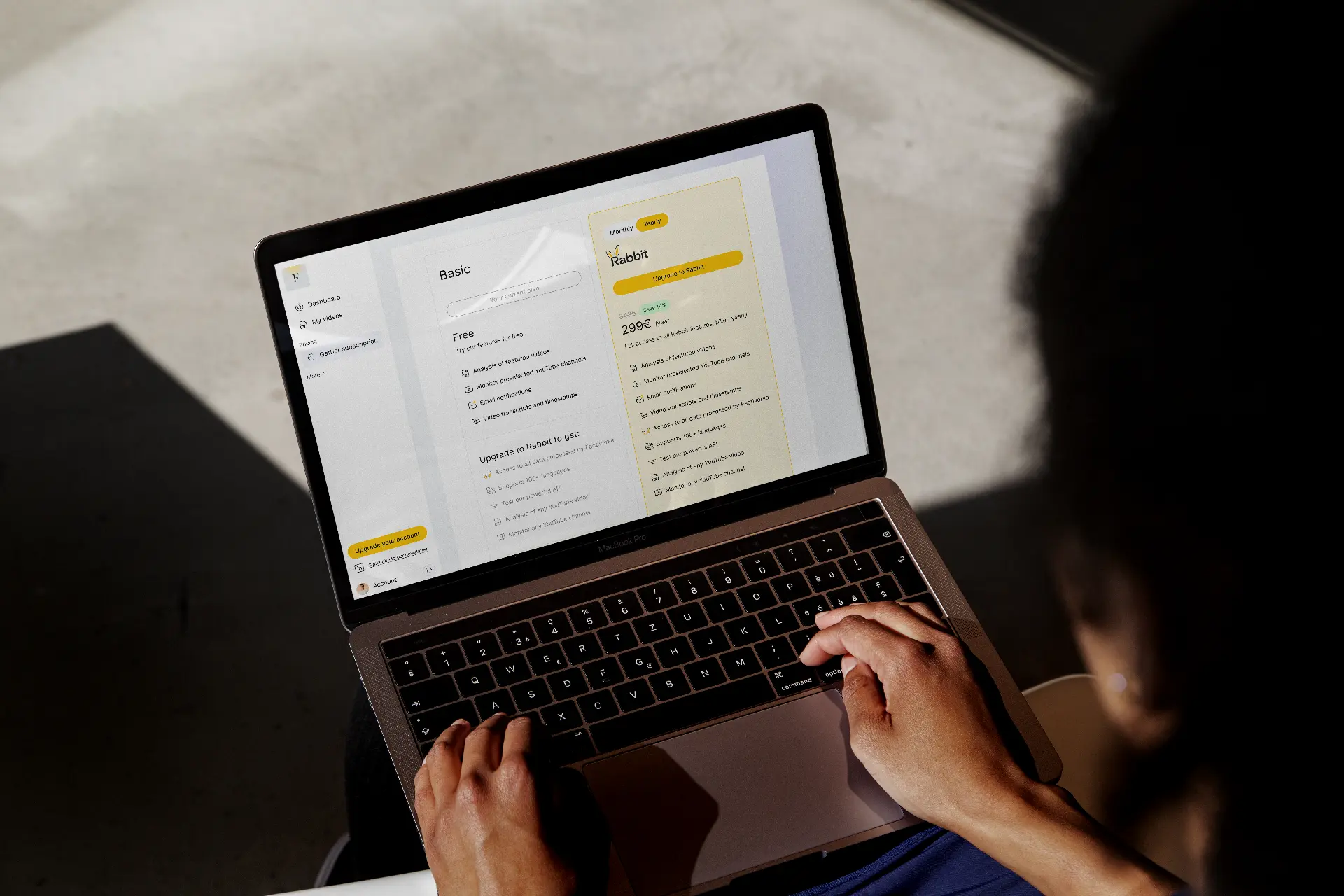 SaaS subscription and pricing interface designed by LUME